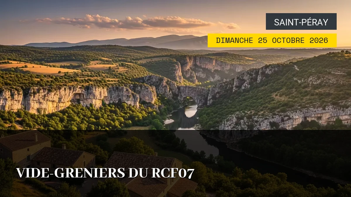 Affiche de l'événement : Vide-Greniers du RCF07 – Dimanche 25 Octobre 2026