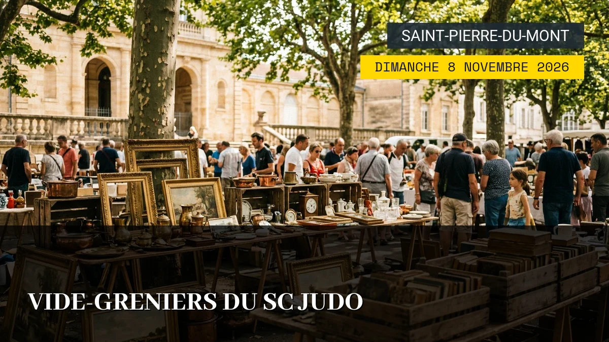 Affiche de l'événement : Vide-greniers du SC Judo – Dimanche 8 Novembre 2026