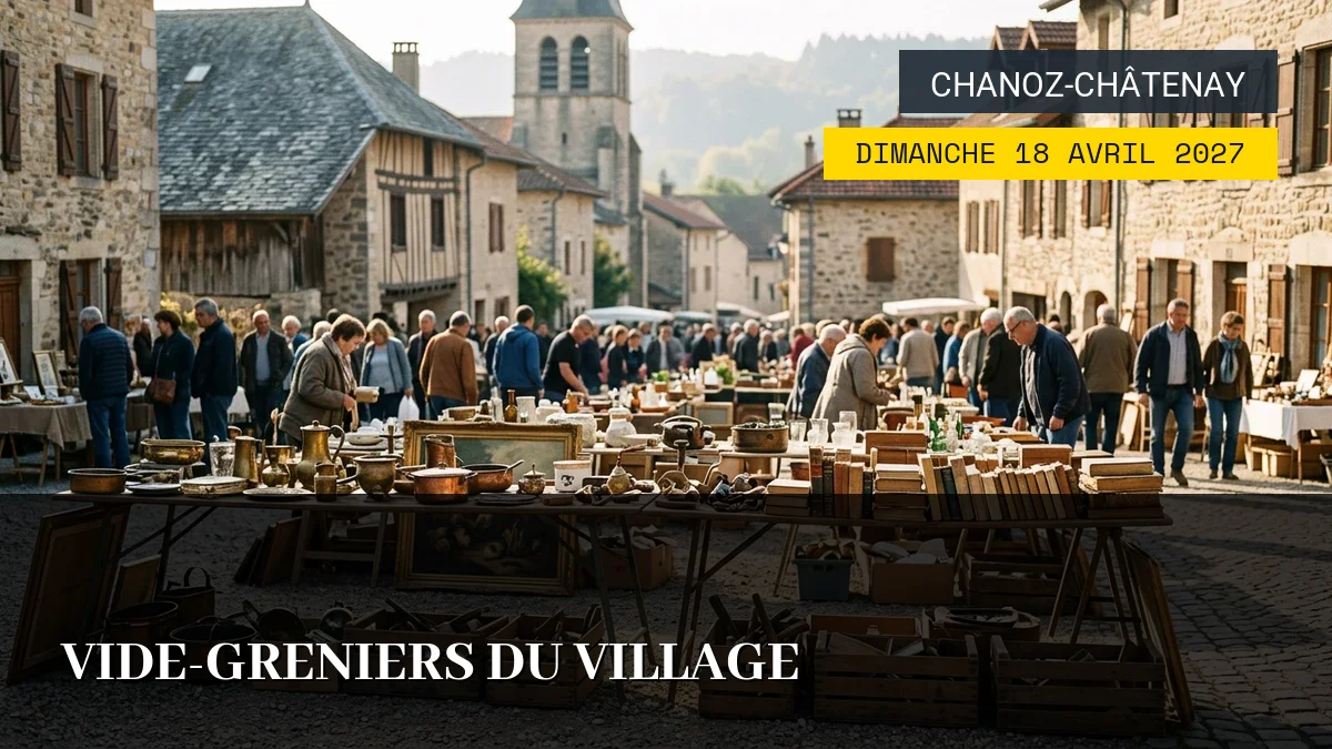 Affiche de l'événement : Vide-Greniers du Village – Dimanche 18 Avril 2027