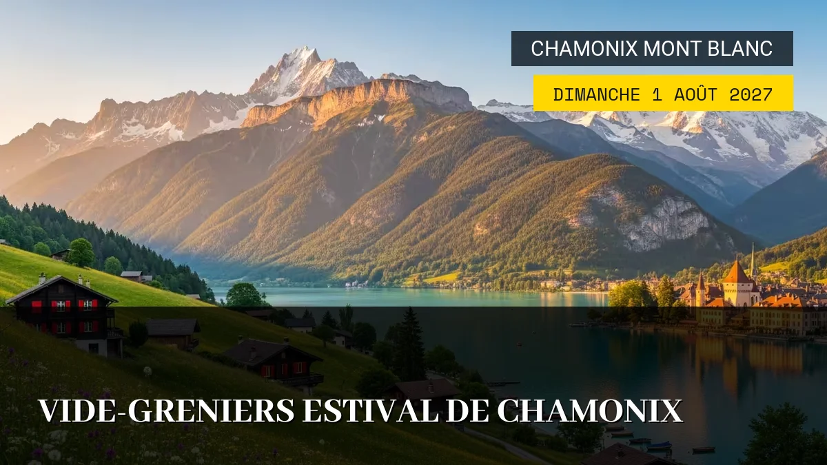 Affiche de l'événement : Vide-greniers estival de Chamonix – Dimanche 1 Août 2027