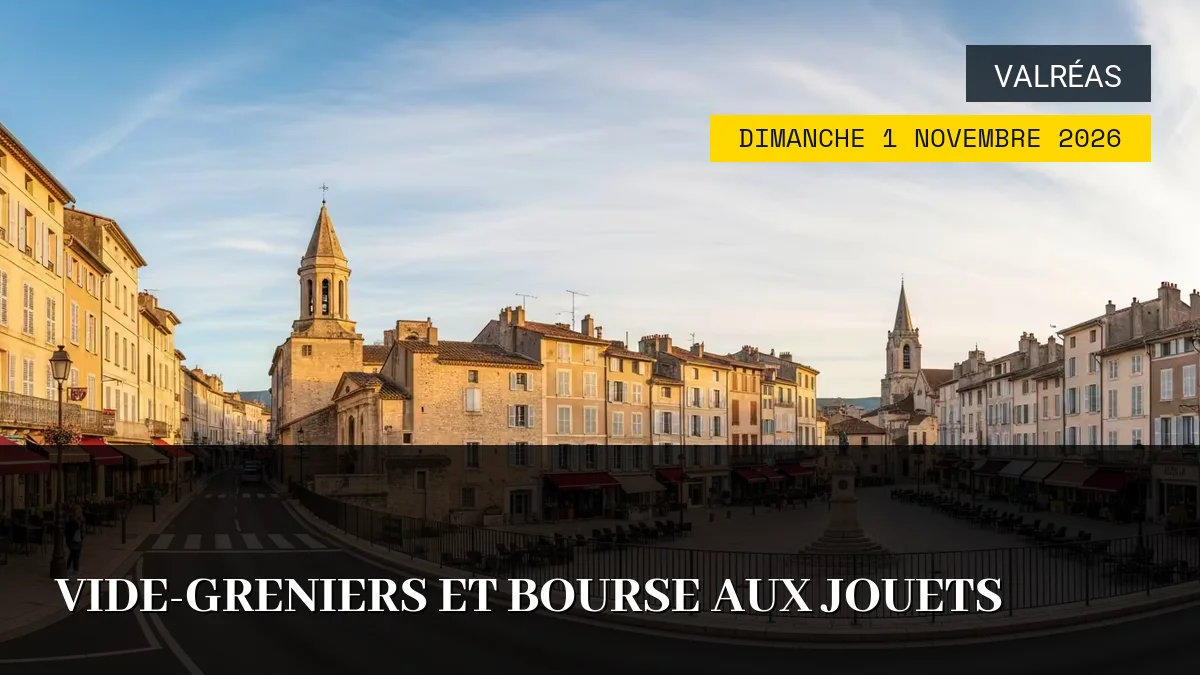 Affiche de l'événement : Vide-Greniers et Bourse aux Jouets – Dimanche 1 Novembre 2026