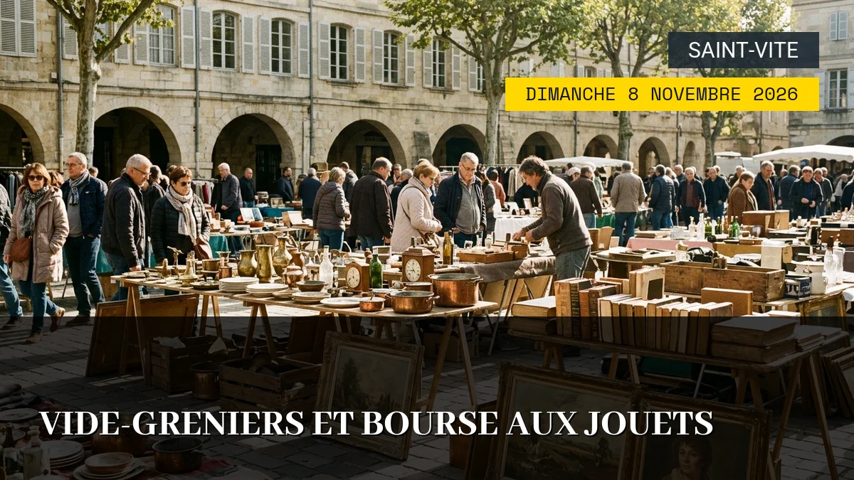 Affiche de l'événement : Vide-Greniers et Bourse aux Jouets – Dimanche 8 Novembre 2026