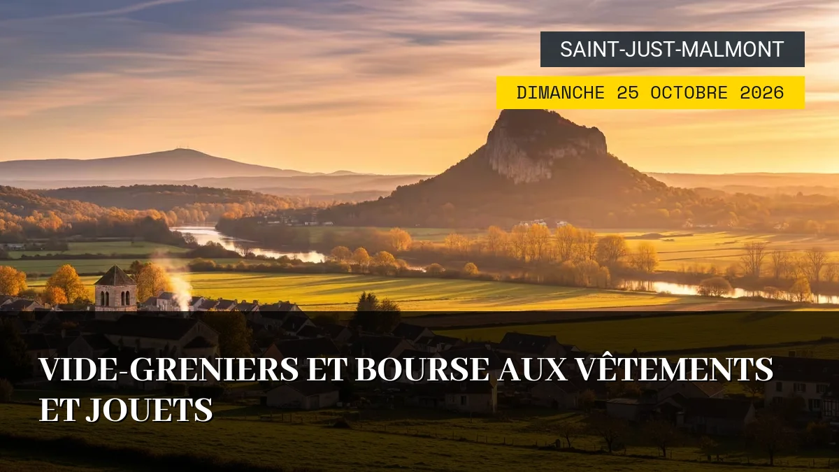 Affiche de l'événement : Vide-greniers et Bourse aux Vêtements et Jouets – Dimanche 25 Octobre 2026