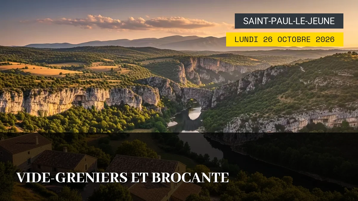 Affiche de l'événement : Vide-greniers et Brocante – Lundi 26 Octobre 2026