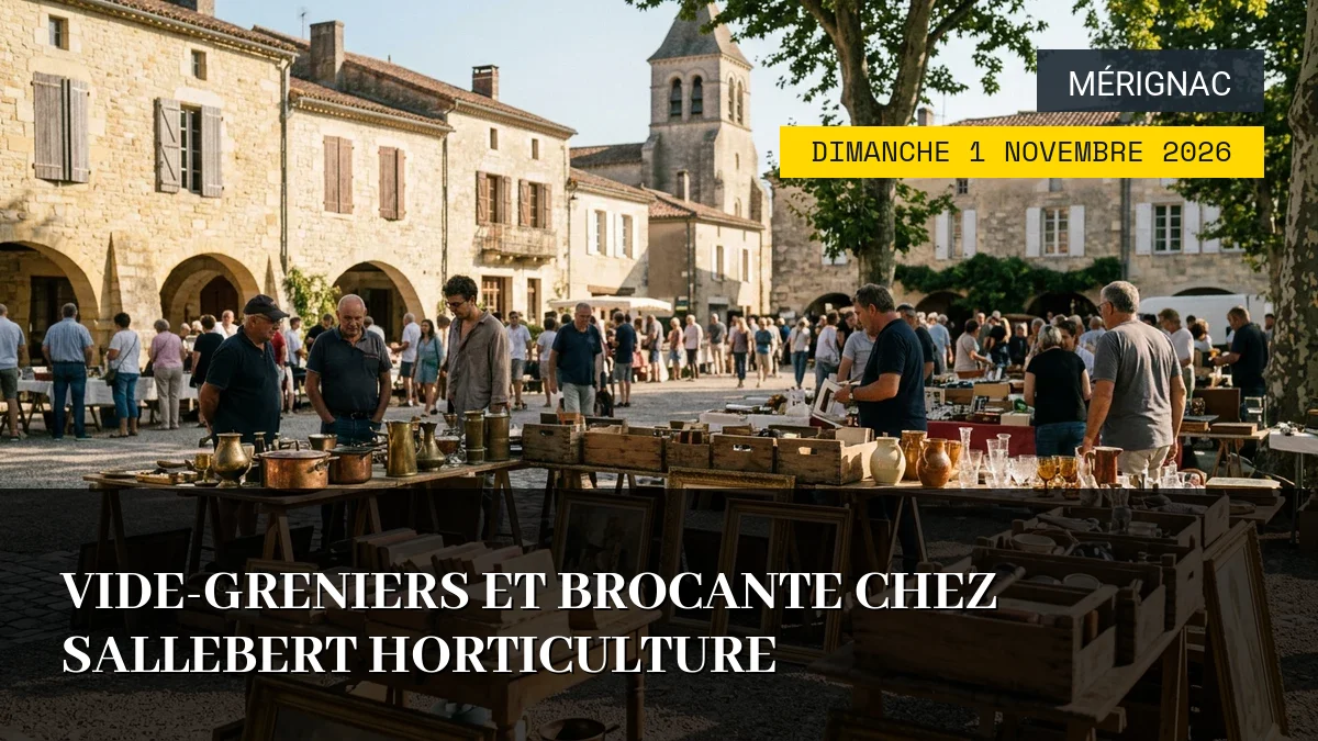 Affiche de l'événement : Vide-greniers et brocante chez Sallebert Horticulture – Dimanche 1 Novembre 2026