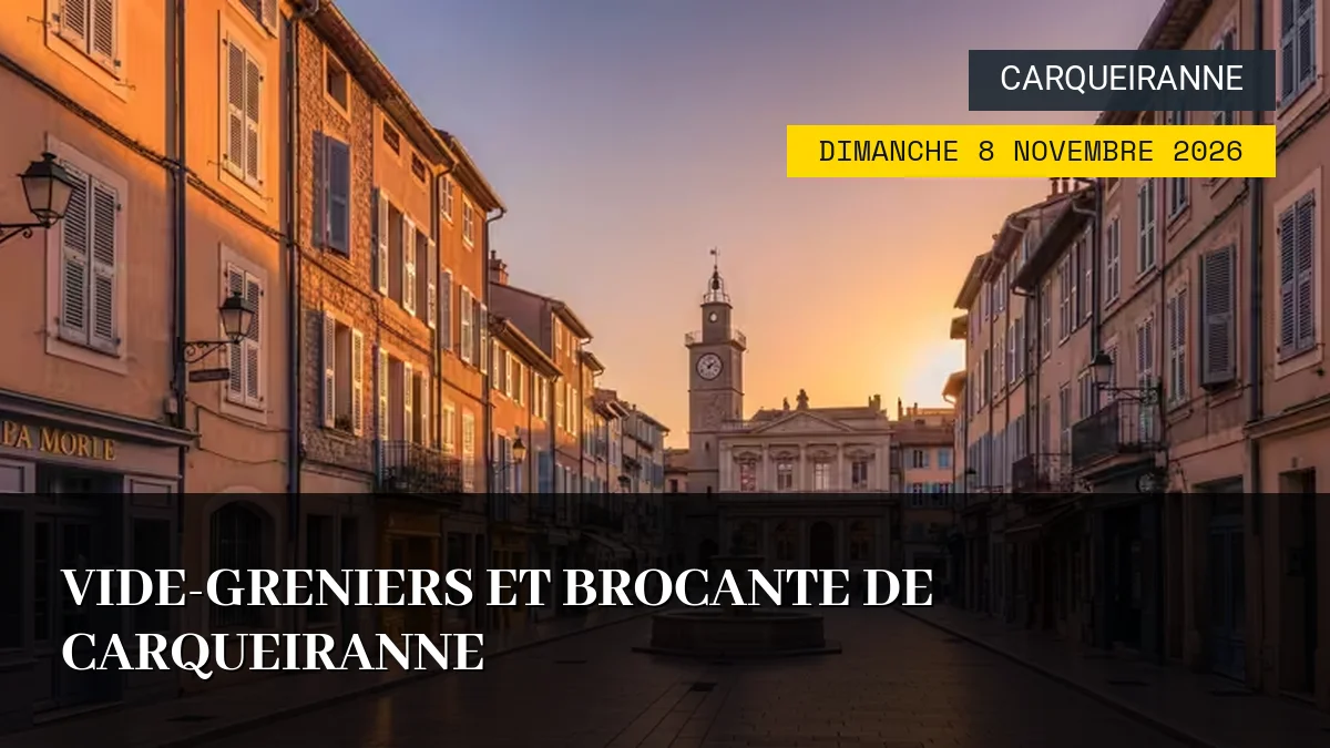 Affiche de l'événement : Vide-Greniers et Brocante de Carqueiranne – Dimanche 8 Novembre 2026