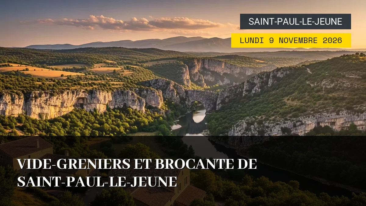 Affiche de l'événement : Vide-greniers et Brocante de Saint-Paul-le-Jeune – Lundi 9 Novembre 2026