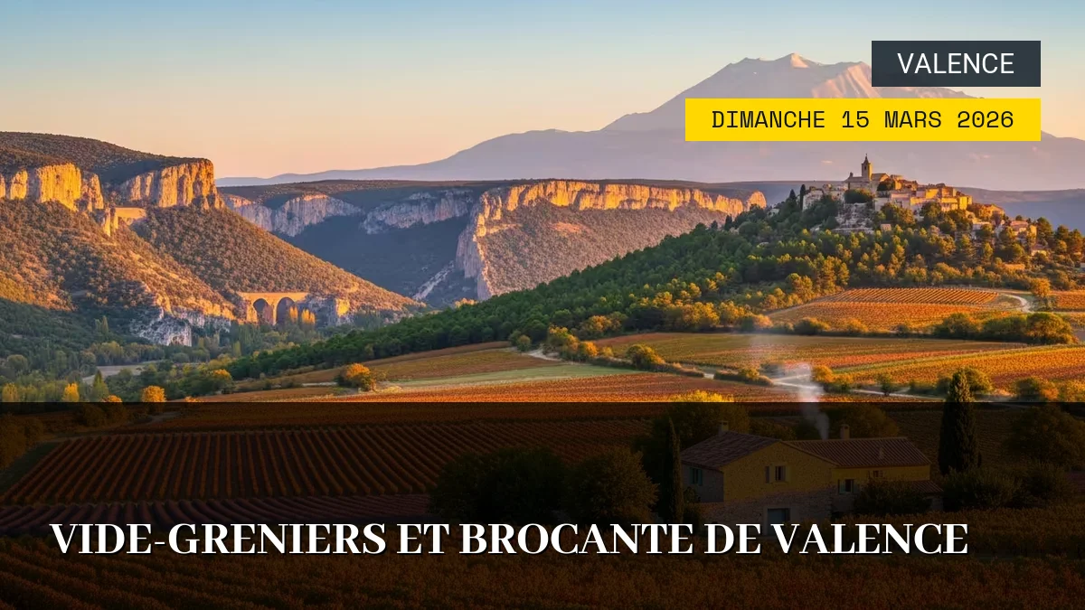 Affiche de l'événement : Vide-Greniers et Brocante de Valence – Dimanche 15 Mars 2026