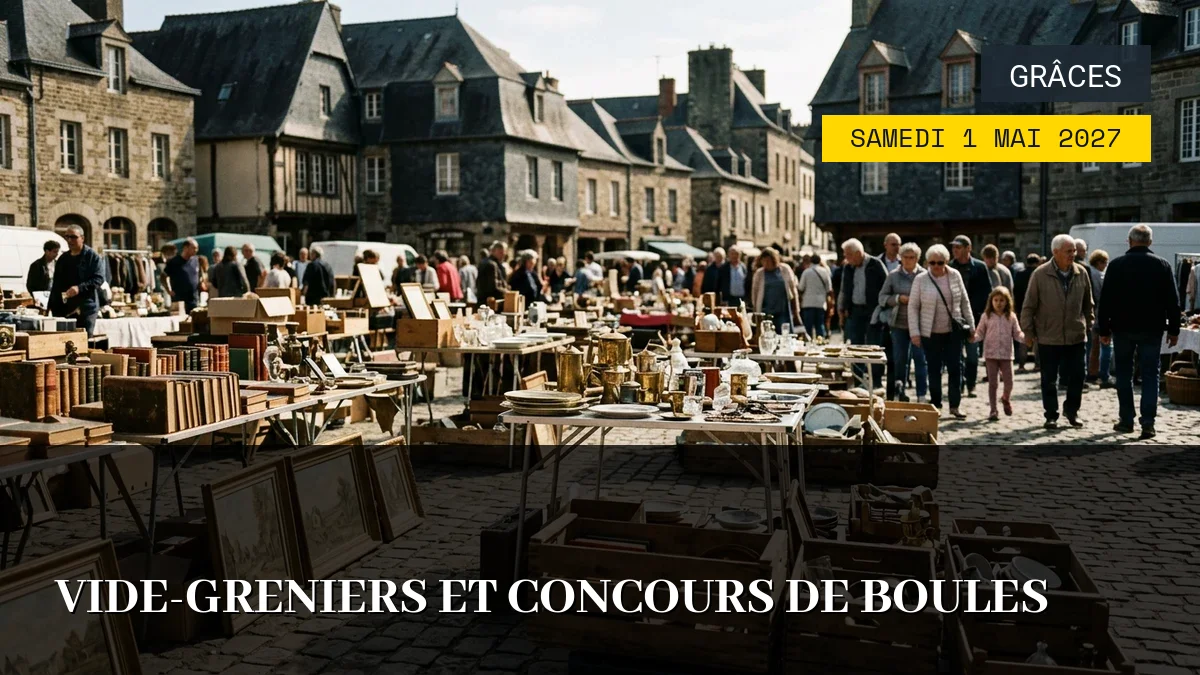 Affiche de l'événement : Vide-greniers et Concours de Boules – Samedi 1 Mai 2027