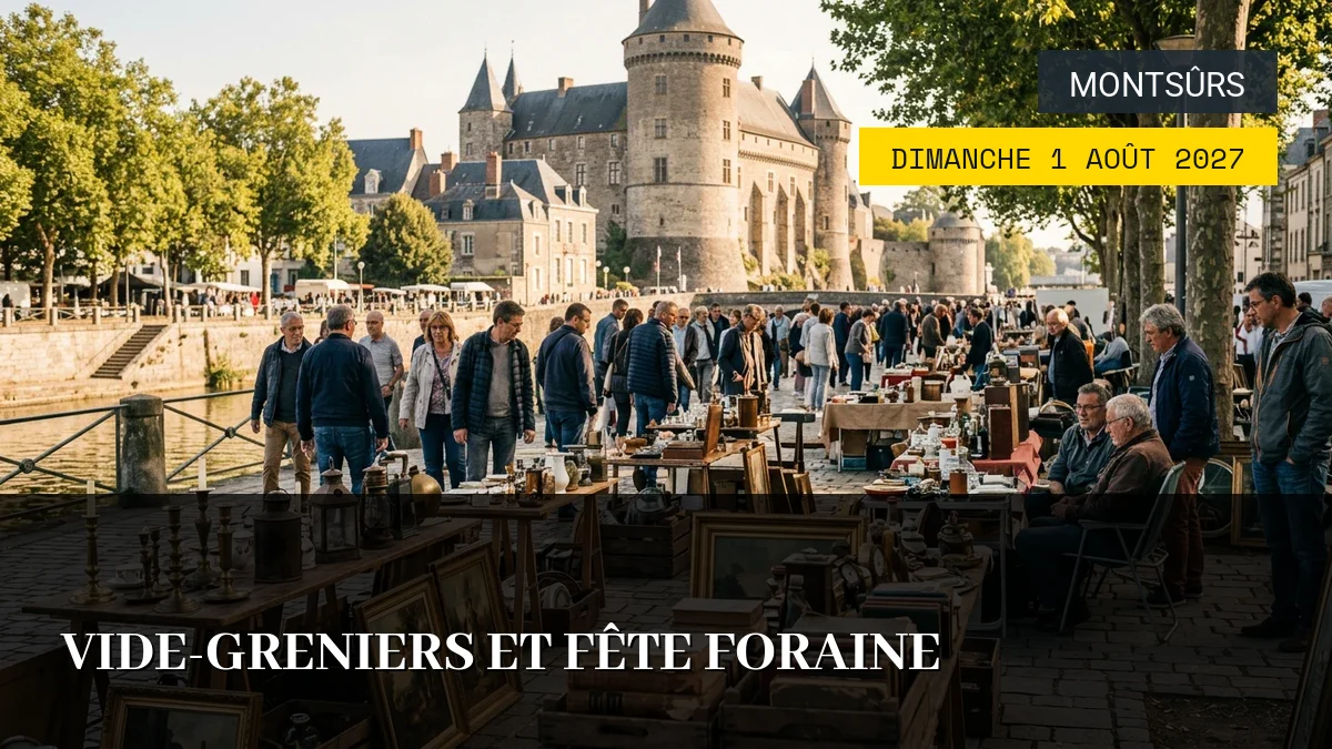 Affiche de l'événement : Vide-greniers et Fête Foraine – Dimanche 1 Août 2027