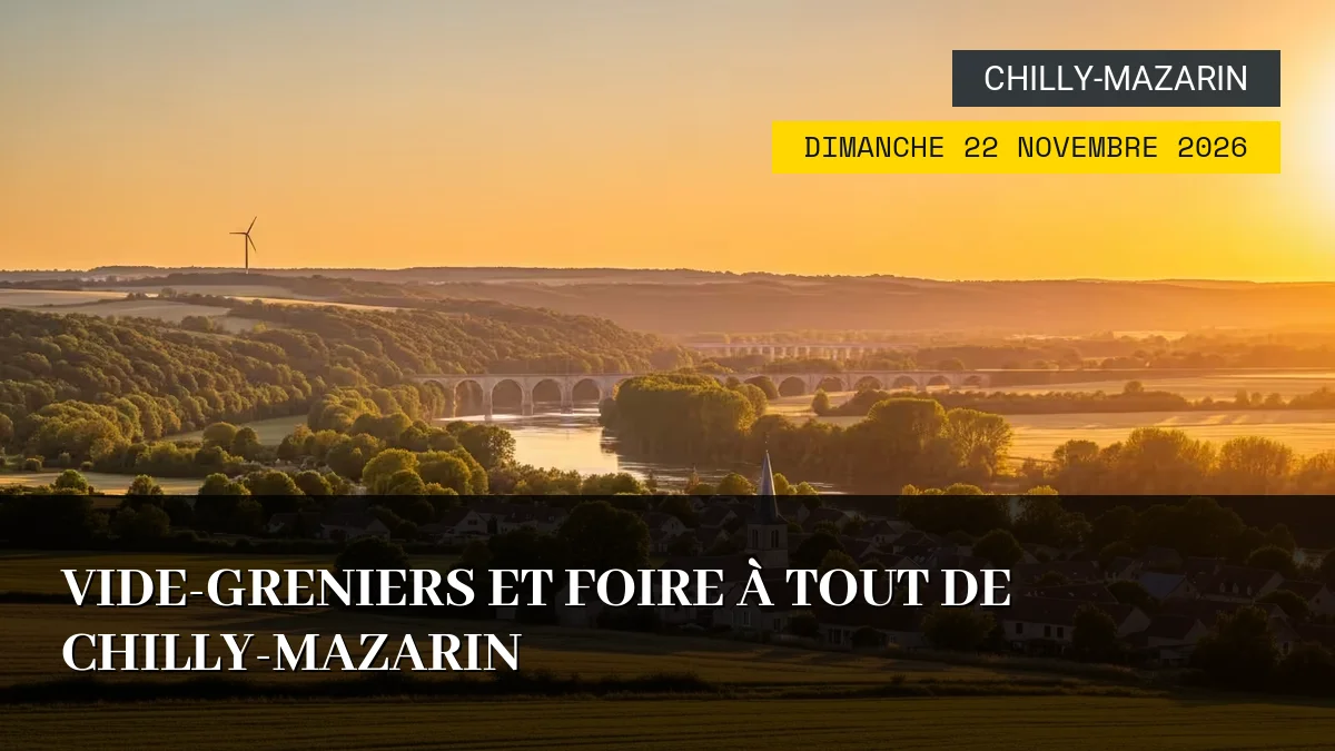 Affiche de l'événement : Vide-greniers et Foire à tout de Chilly-Mazarin – Dimanche 22 Novembre 2026