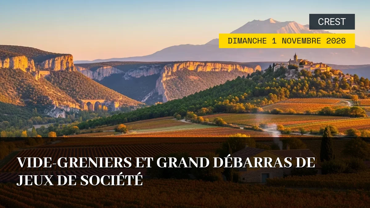 Affiche de l'événement : Vide-Greniers et Grand Débarras de Jeux de Société – Dimanche 1 Novembre 2026
