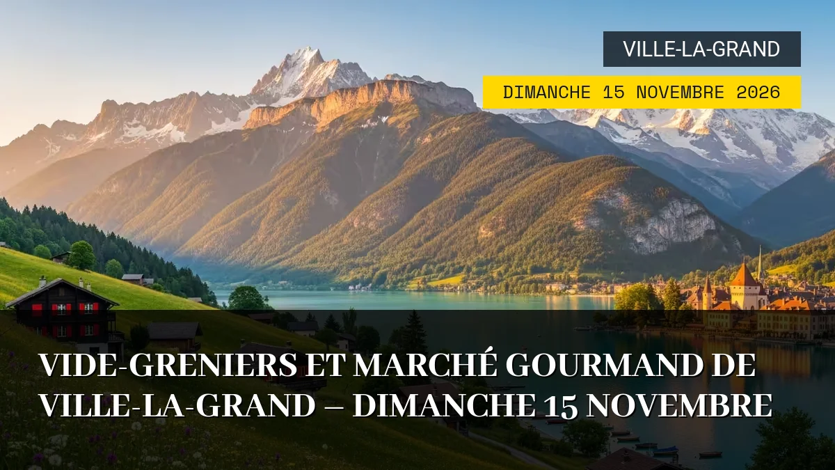 Affiche de l'événement : Vide-greniers et Marché Gourmand de Ville-la-Grand – Dimanche 15 Novembre 2026