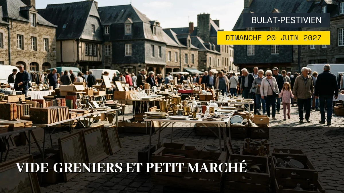 Affiche de l'événement : Vide-greniers et Petit Marché – Dimanche 20 Juin 2027