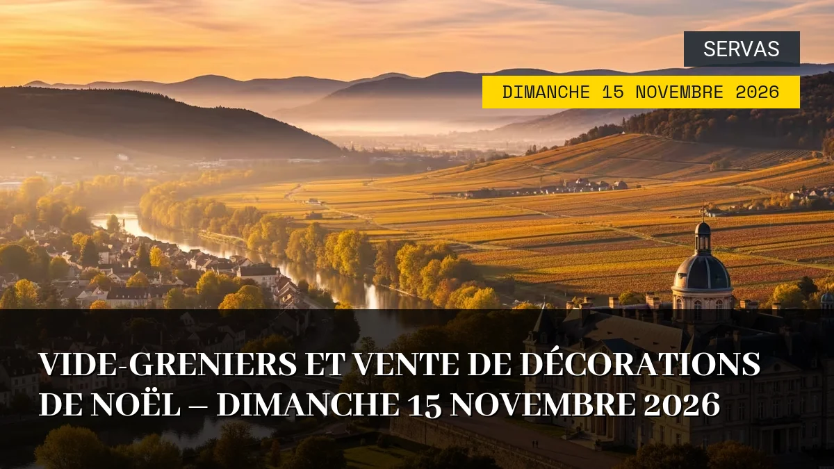 Affiche de l'événement : Vide-Greniers et Vente de Décorations de Noël – Dimanche 15 Novembre 2026
