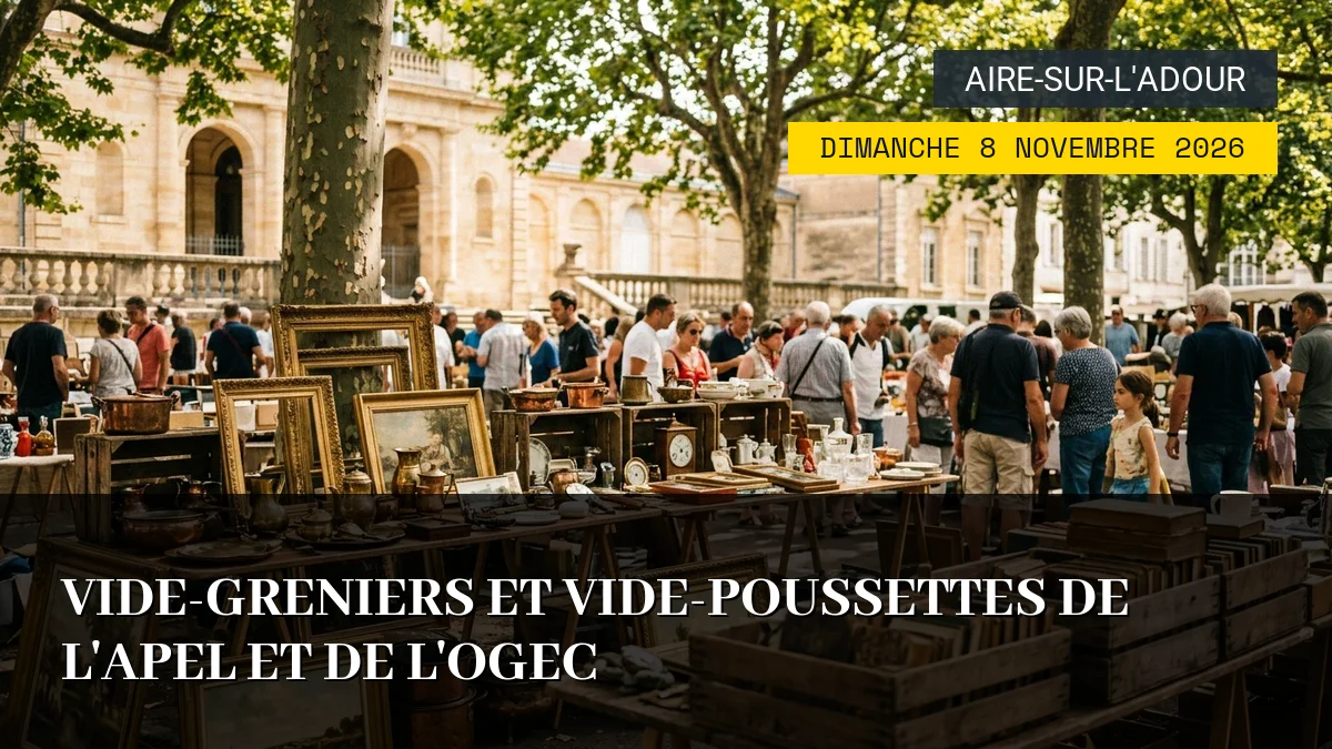 Affiche de l'événement : Vide-greniers et Vide-poussettes de l&rsquo;APEL et de l&rsquo;OGEC – Dimanche 8 Novembre 2026