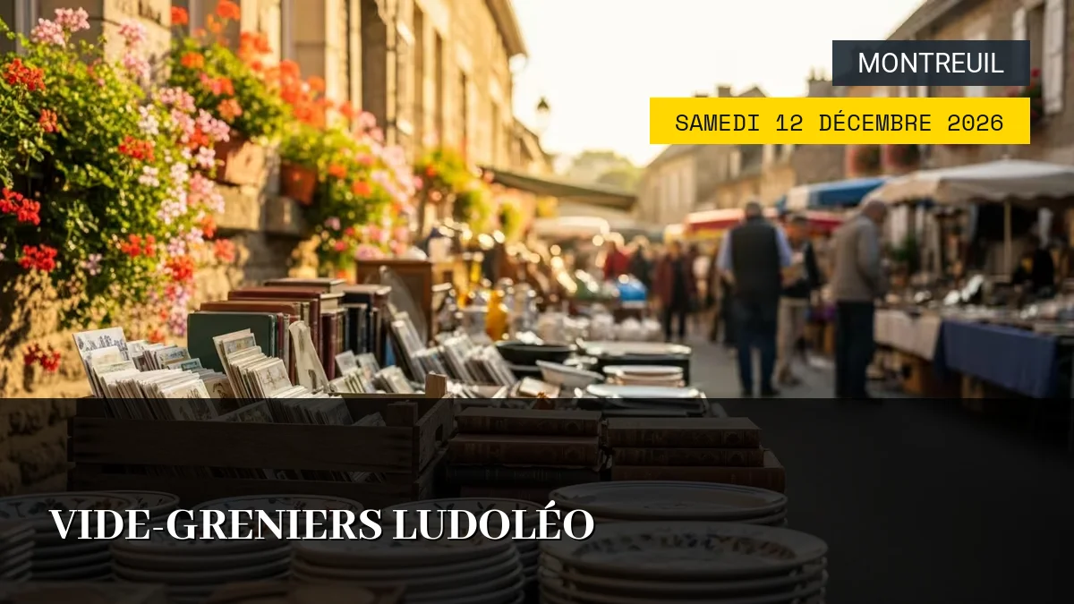Affiche de l'événement : Vide-greniers Ludoléo – Samedi 12 Décembre 2026