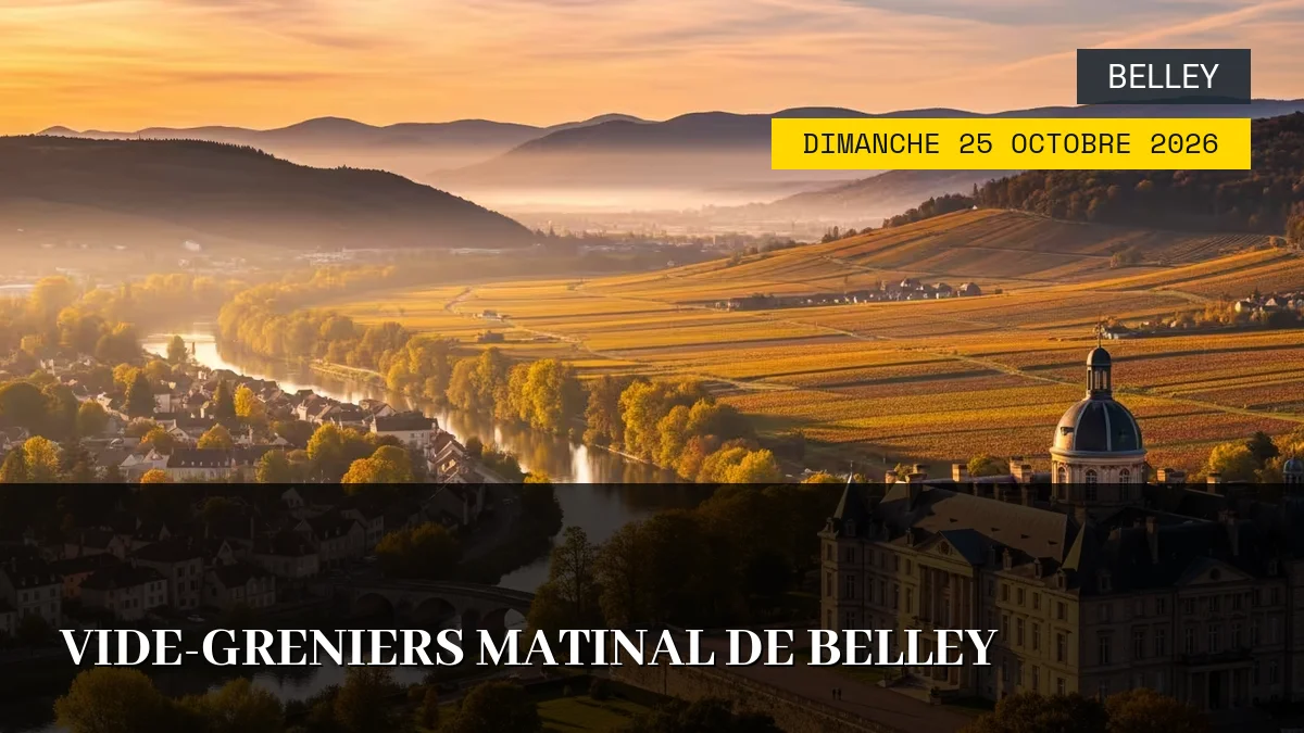 Affiche de l'événement : Vide-Greniers Matinal de Belley – Dimanche 25 Octobre 2026