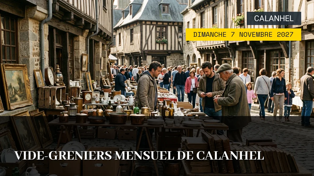 Affiche de l'événement : Vide-greniers mensuel de Calanhel – Dimanche 7 Novembre 2027
