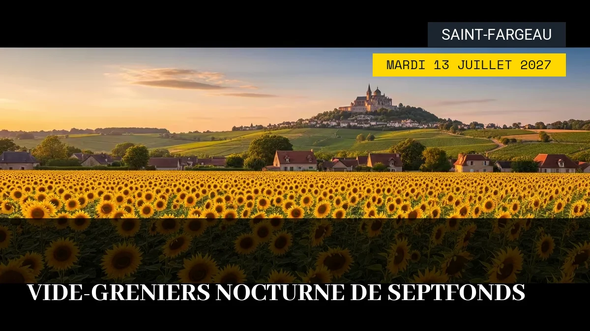 Affiche de l'événement : Vide-Greniers Nocturne de Septfonds – Mardi 13 Juillet 2027