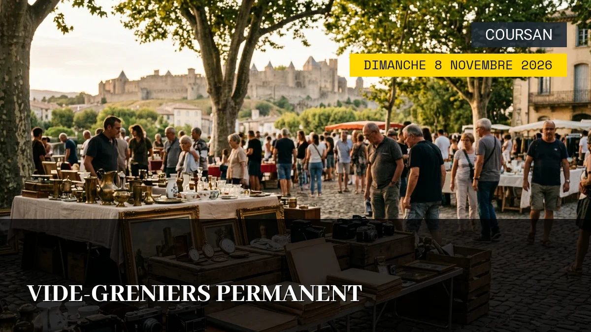 Affiche de l'événement : Vide-greniers permanent – Dimanche 8 Novembre 2026