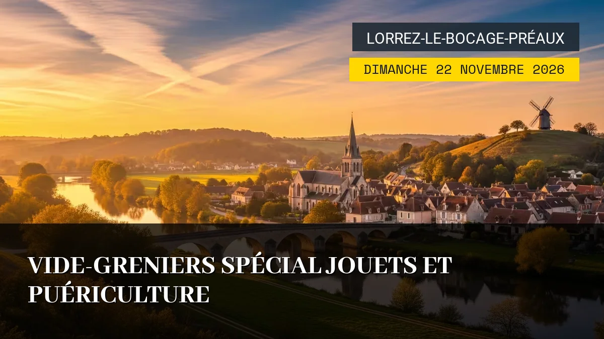 Affiche de l'événement : Vide-Greniers Spécial Jouets et Puériculture – Dimanche 22 Novembre 2026
