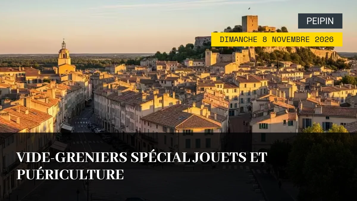 Affiche de l'événement : Vide-greniers Spécial Jouets et Puériculture – Dimanche 8 Novembre 2026