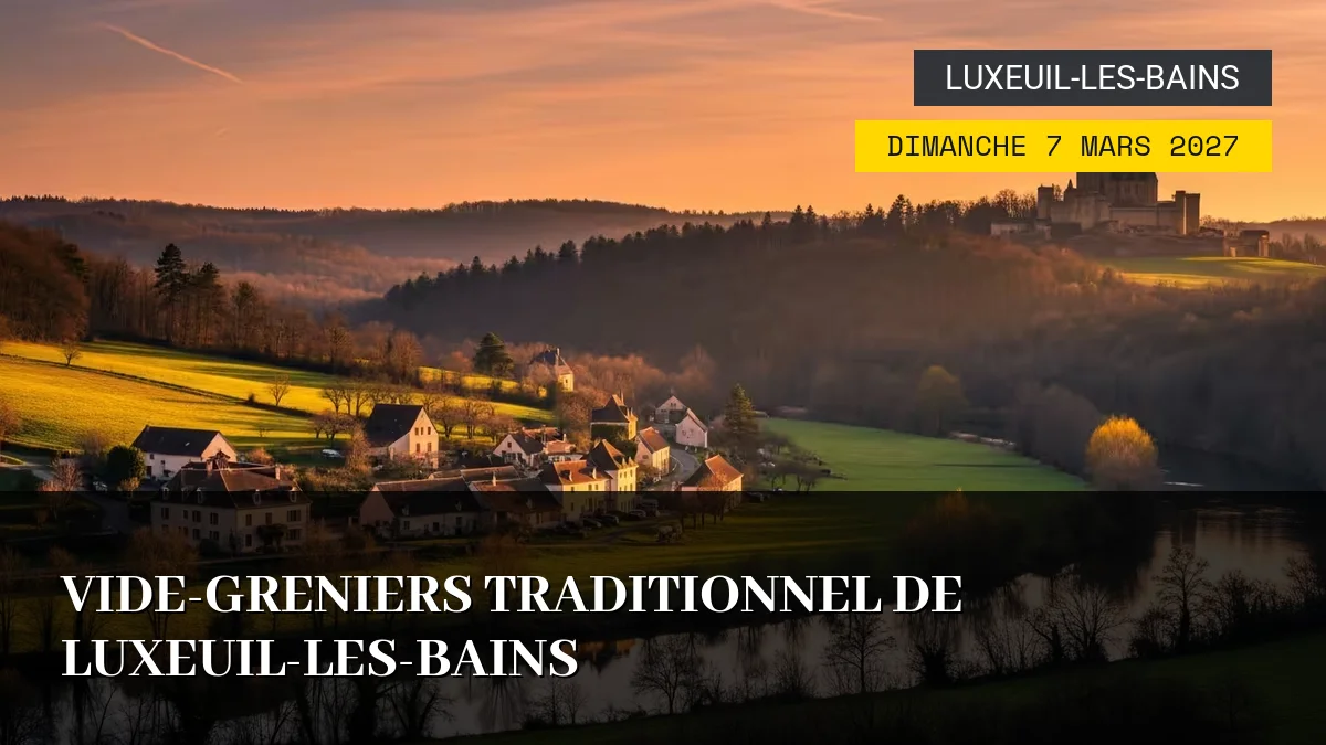Affiche de l'événement : Vide-Greniers Traditionnel de Luxeuil-les-Bains – Dimanche 7 Mars 2027