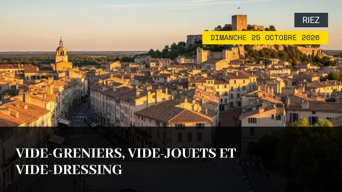 Affiche de l'événement : Vide-Greniers, Vide-Jouets et Vide-Dressing – Dimanche 25 Octobre 2026