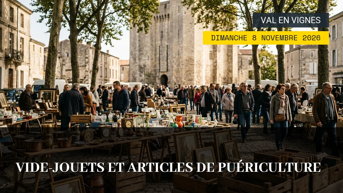 Affiche de l'événement : Vide-jouets et articles de puériculture – Dimanche 8 Novembre 2026