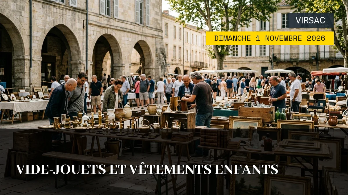 Affiche de l'événement : Vide-Jouets et Vêtements Enfants – Dimanche 1 Novembre 2026