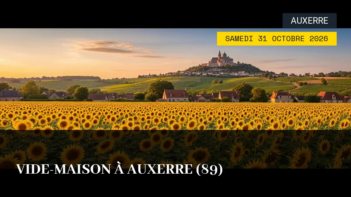 Affiche de l'événement : Vide-maison à Auxerre (89) – Samedi 31 Octobre 2026