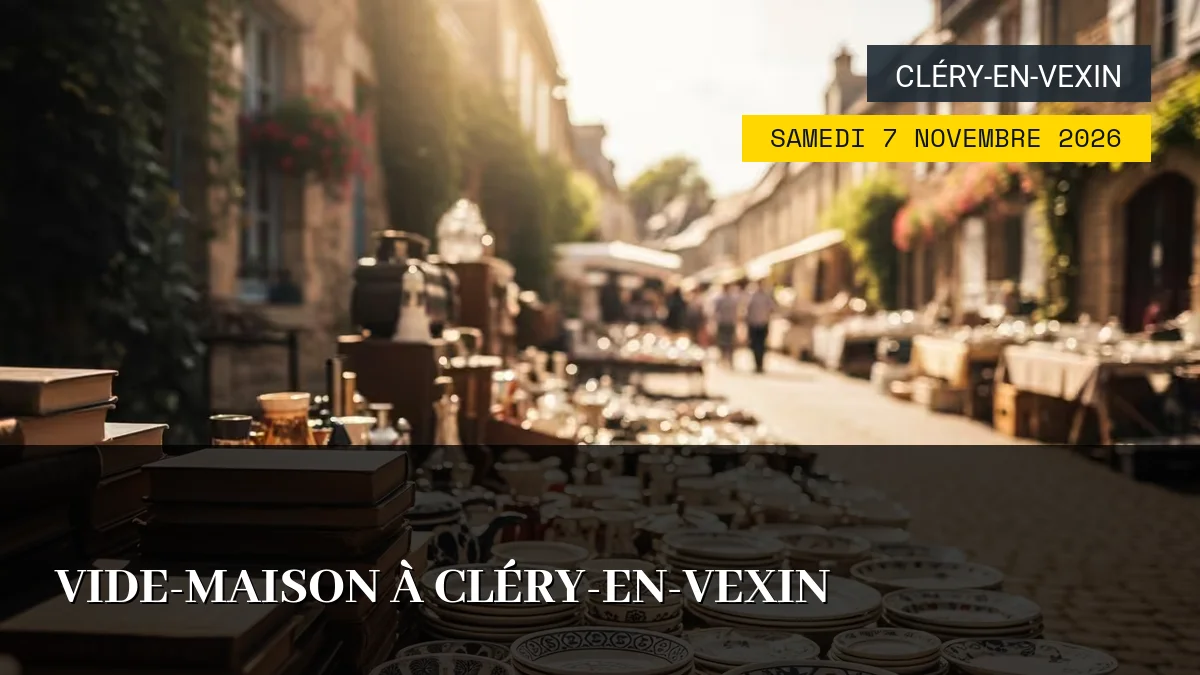 Affiche de l'événement : Vide-maison à Cléry-en-Vexin – Samedi 7 Novembre 2026