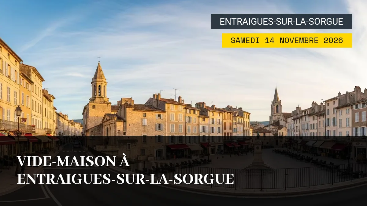 Affiche de l'événement : Vide-Maison à Entraigues-sur-la-Sorgue – Samedi 14 Novembre 2026