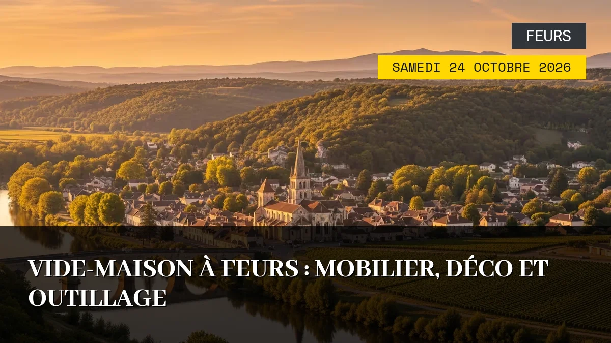 Affiche de l'événement : Vide-maison à Feurs : Mobilier, Déco et Outillage – Samedi 24 Octobre 2026