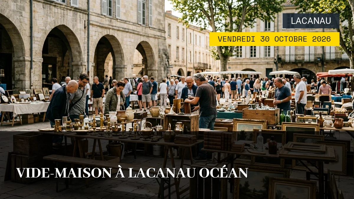Affiche de l'événement : Vide-Maison à Lacanau Océan — Du Vendredi 30 Octobre 2026 au Samedi 31 Octobre 2026