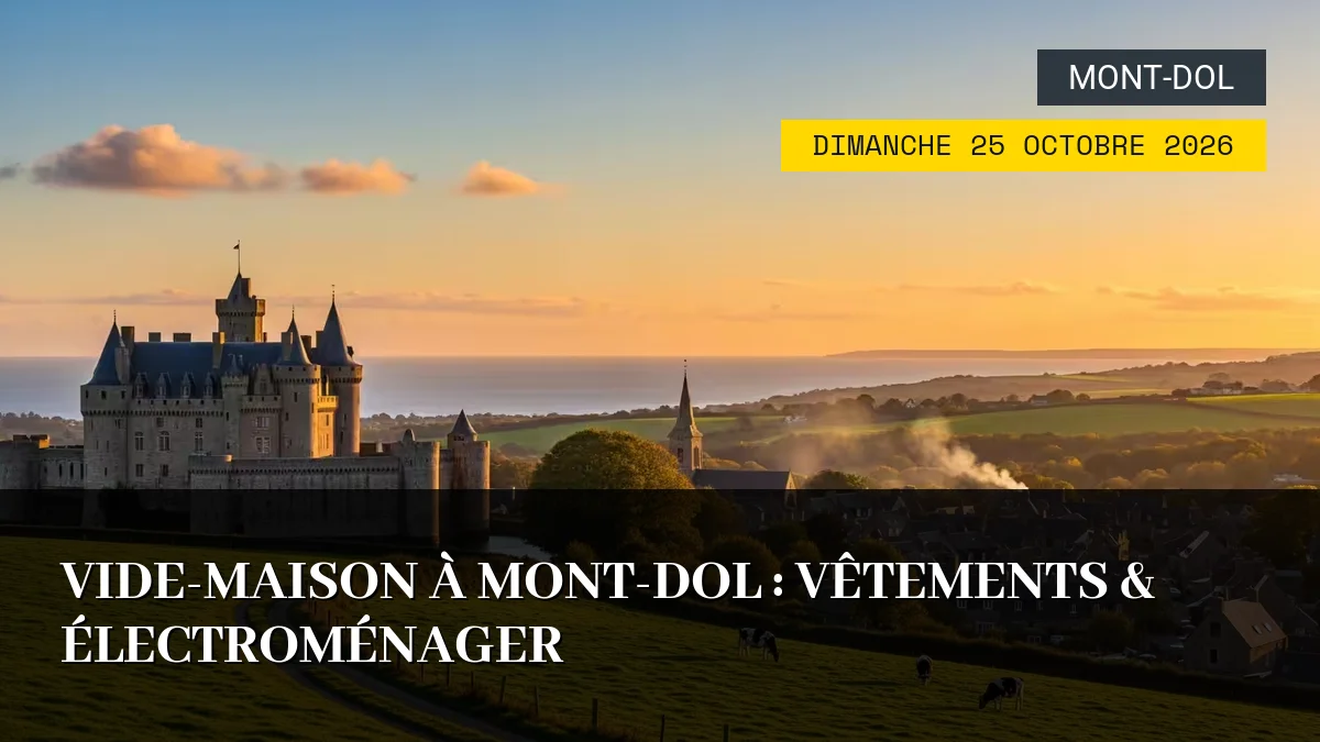 Affiche de l'événement : Vide-Maison à Mont-Dol : Vêtements & Électroménager – Dimanche 25 Octobre 2026
