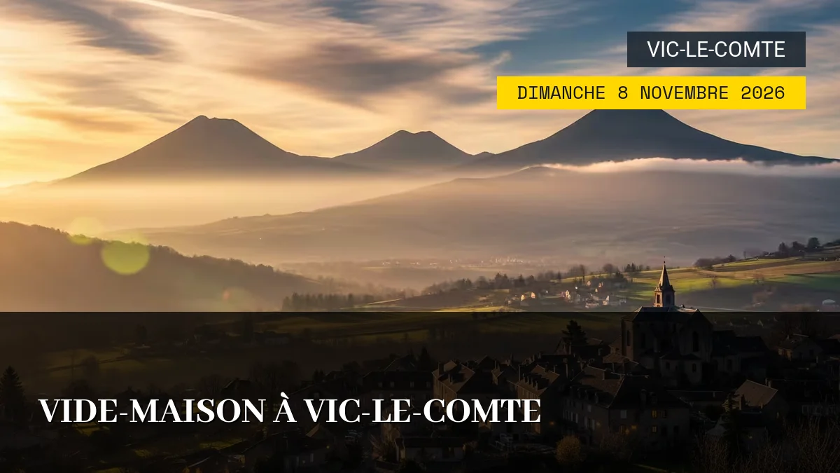 Affiche de l'événement : Vide-Maison à Vic-le-Comte – Dimanche 8 Novembre 2026