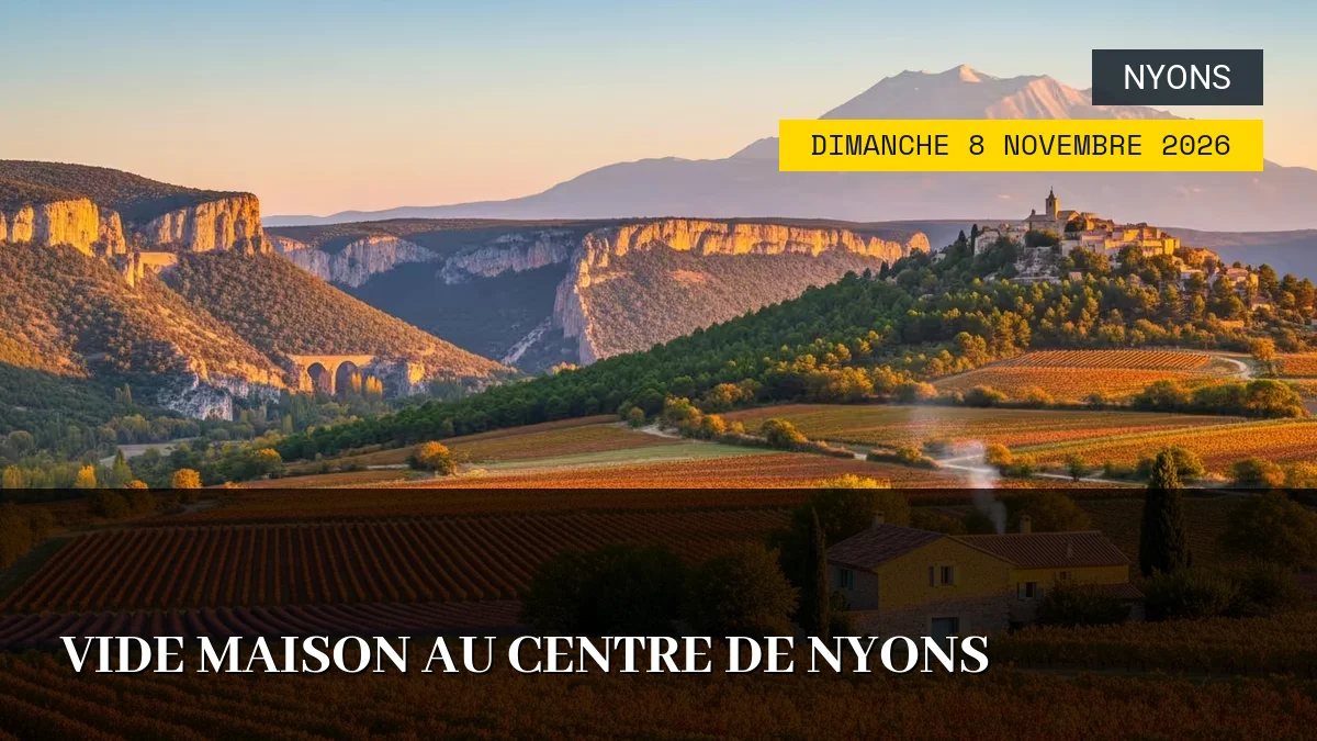 Affiche de l'événement : Vide Maison au Centre de Nyons – Dimanche 8 Novembre 2026