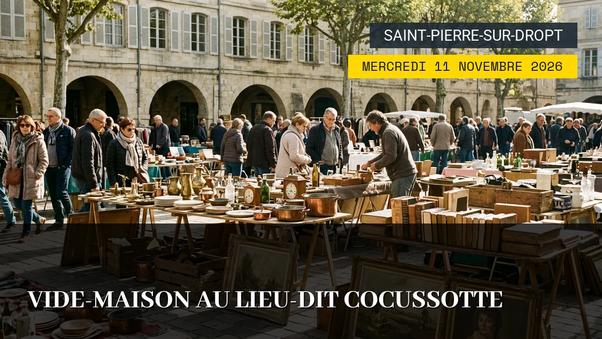 Affiche de l'événement : Vide-Maison au Lieu-dit Cocussotte – Mercredi 11 Novembre 2026