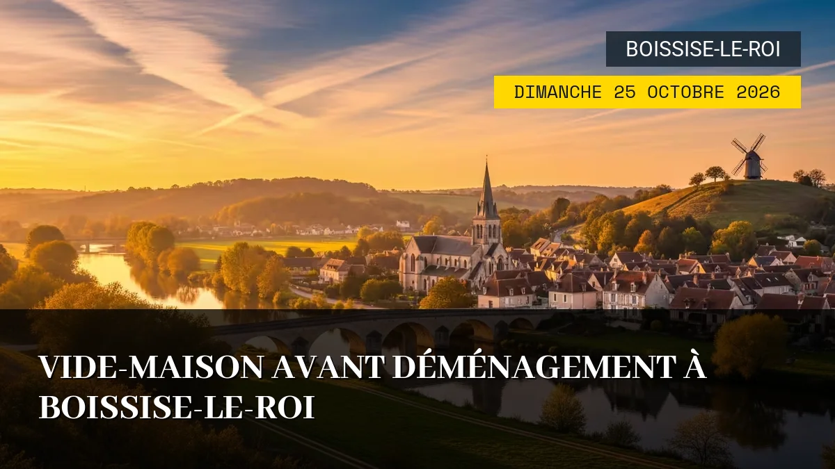 Affiche de l'événement : Vide-maison avant déménagement à Boissise-le-Roi – Dimanche 25 Octobre 2026