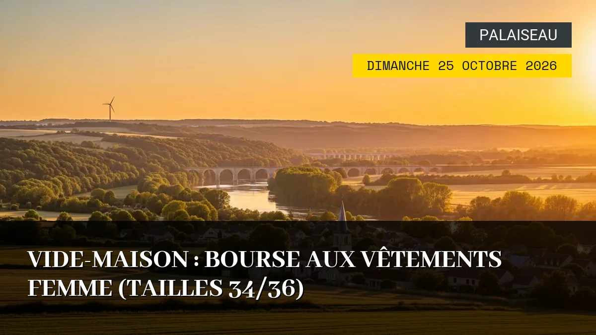 Affiche de l'événement : Vide-Maison : Bourse aux Vêtements Femme (Tailles 34/36) – Dimanche 25 Octobre 2026