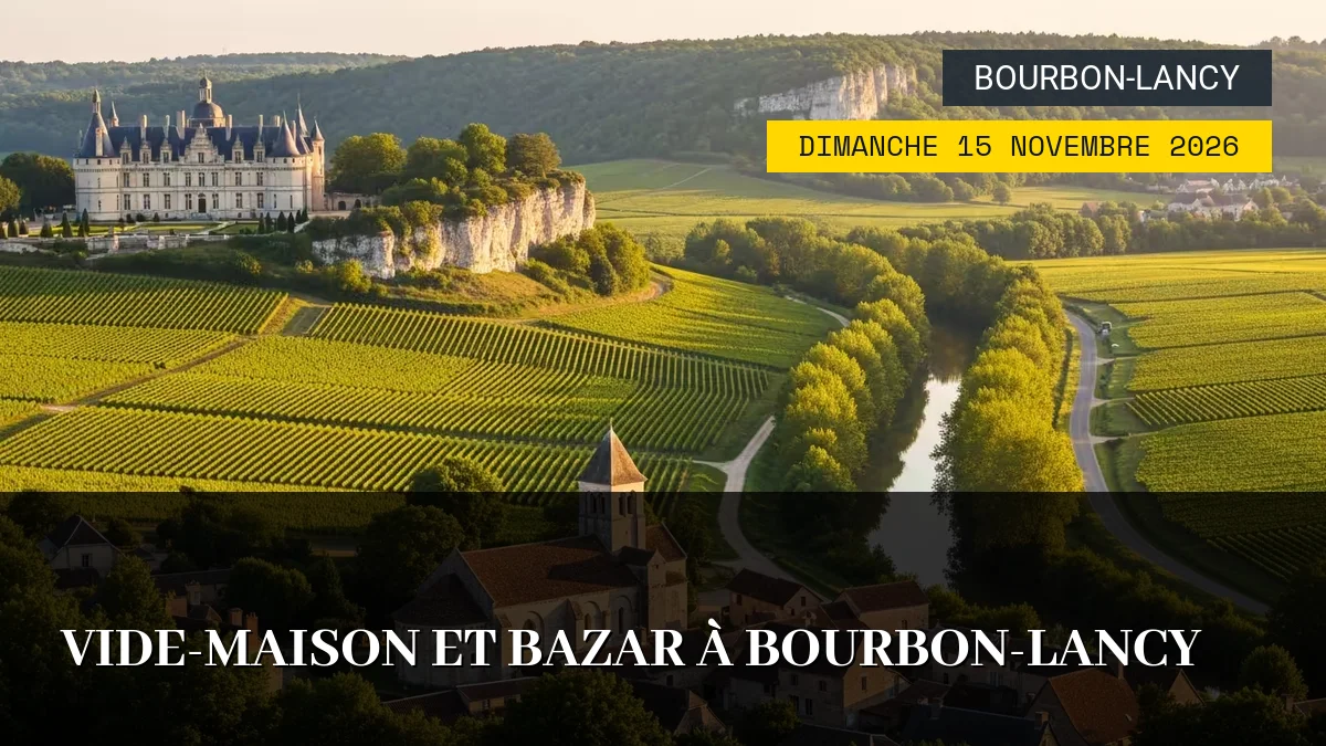 Affiche de l'événement : Vide-Maison et Bazar à Bourbon-Lancy – Dimanche 15 Novembre 2026