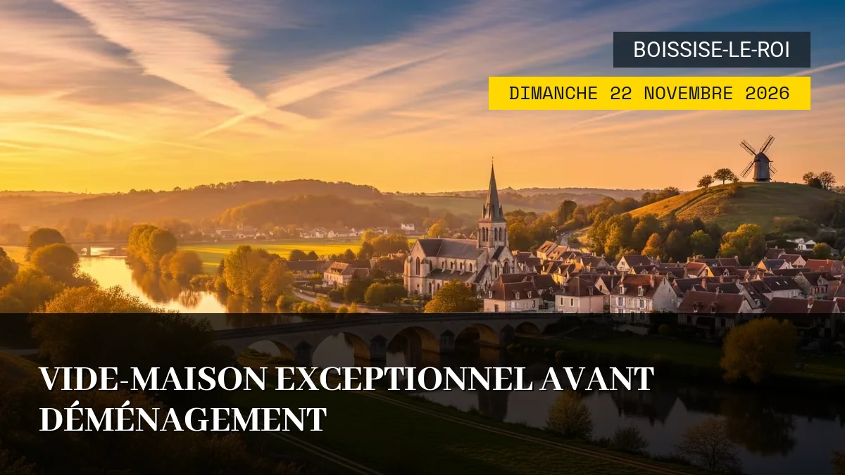 Affiche de l'événement : Vide-maison exceptionnel avant déménagement – Dimanche 22 Novembre 2026