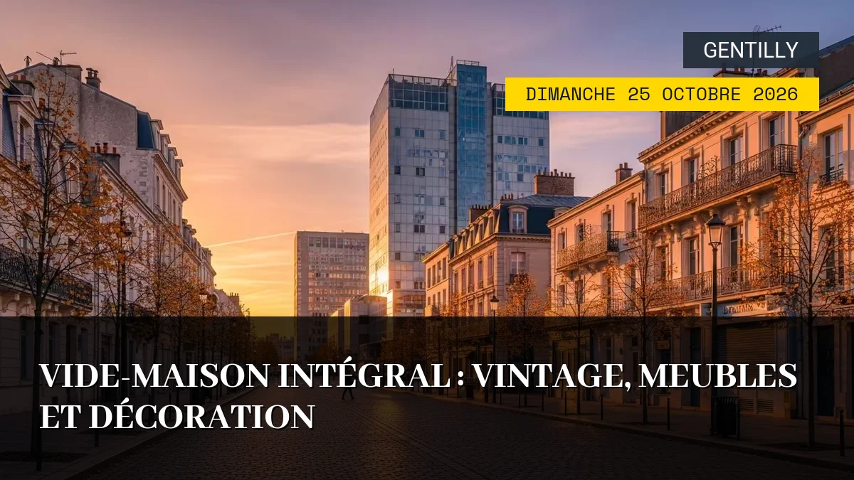 Affiche de l'événement : Vide-maison intégral : Vintage, meubles et décoration – Dimanche 25 Octobre 2026
