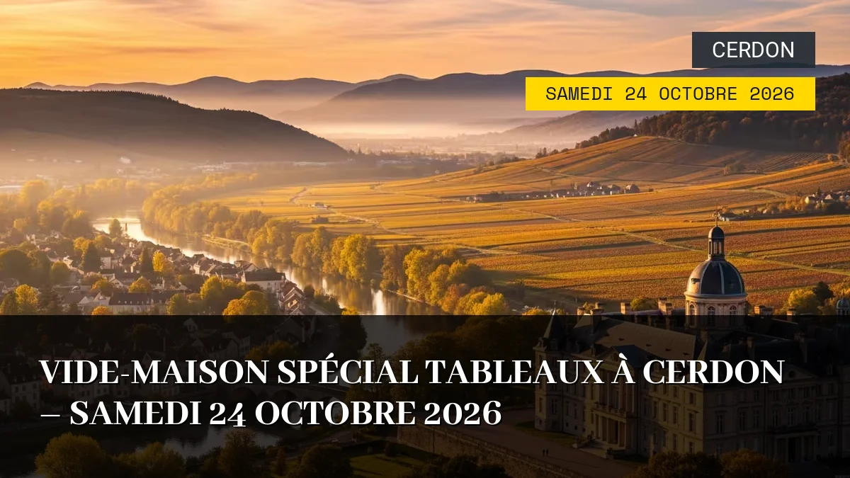 Affiche de l'événement : Vide-Maison Spécial Tableaux à Cerdon – Samedi 24 Octobre 2026