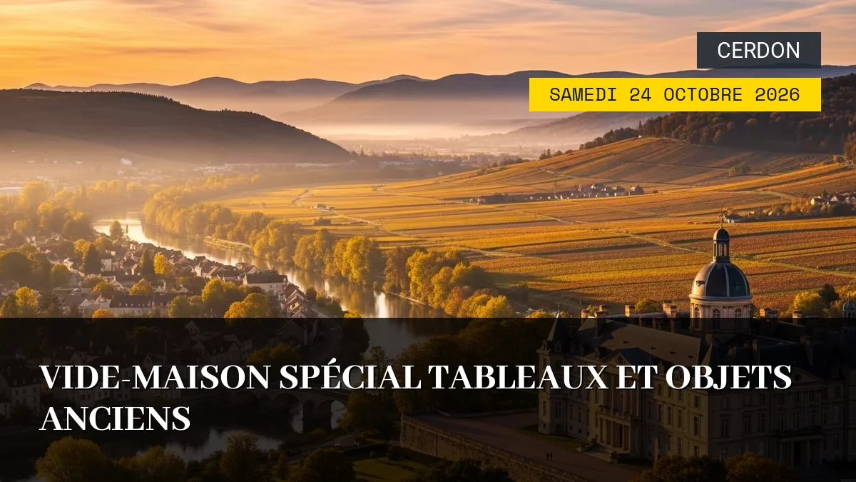 Affiche de l'événement : Vide-maison spécial tableaux et objets anciens – Samedi 24 Octobre 2026