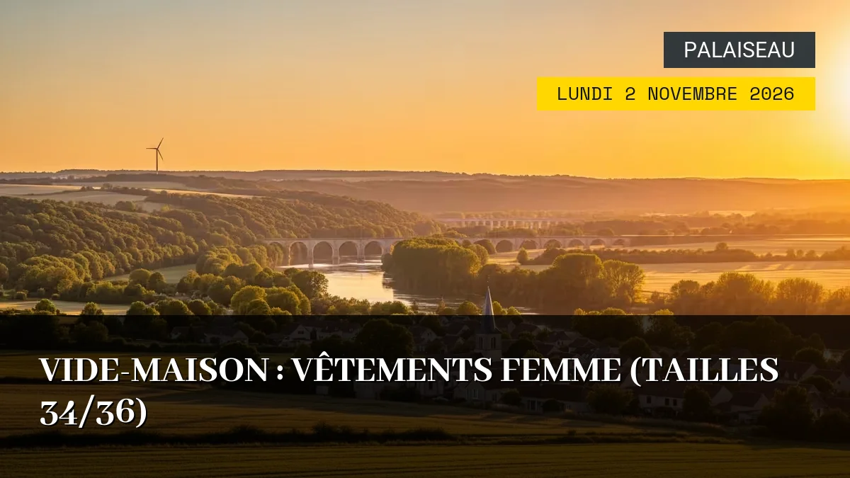 Affiche de l'événement : Vide-Maison : Vêtements Femme (Tailles 34/36) – Lundi 2 Novembre 2026