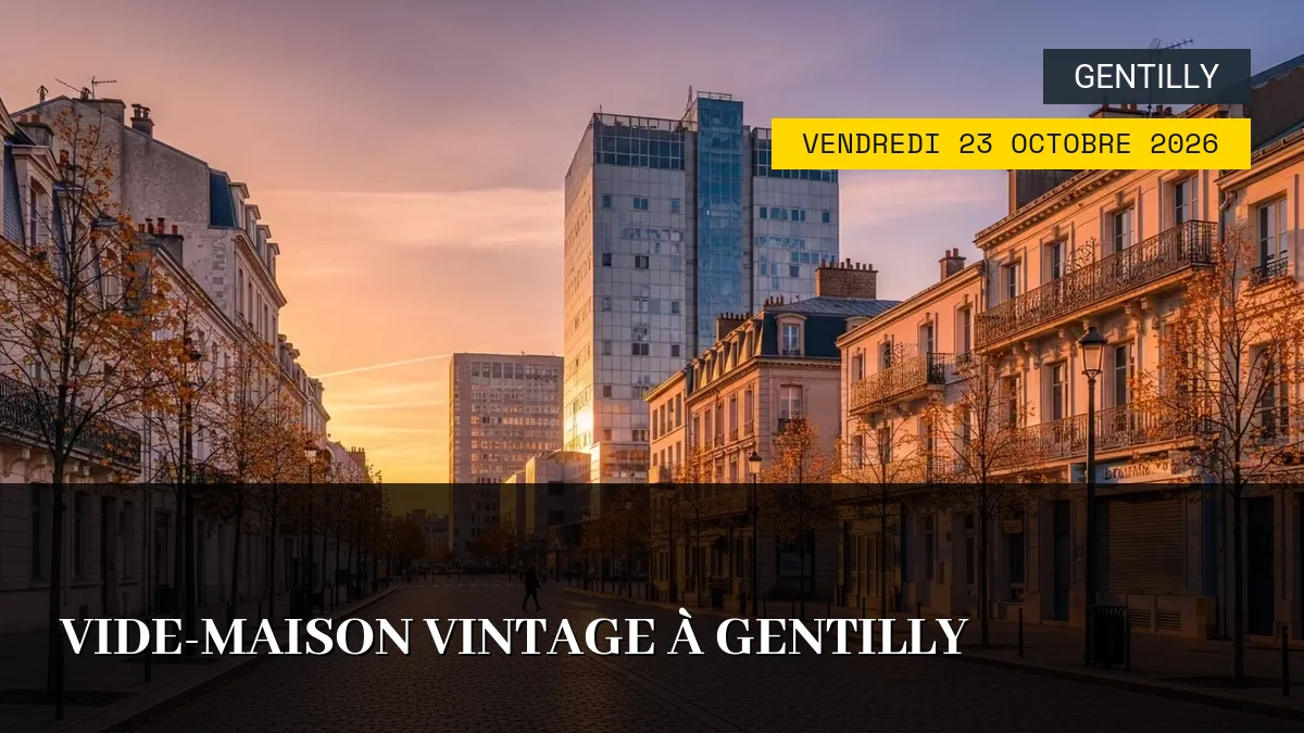 Affiche de l'événement : Vide-Maison Vintage à Gentilly – Vendredi 23 Octobre 2026