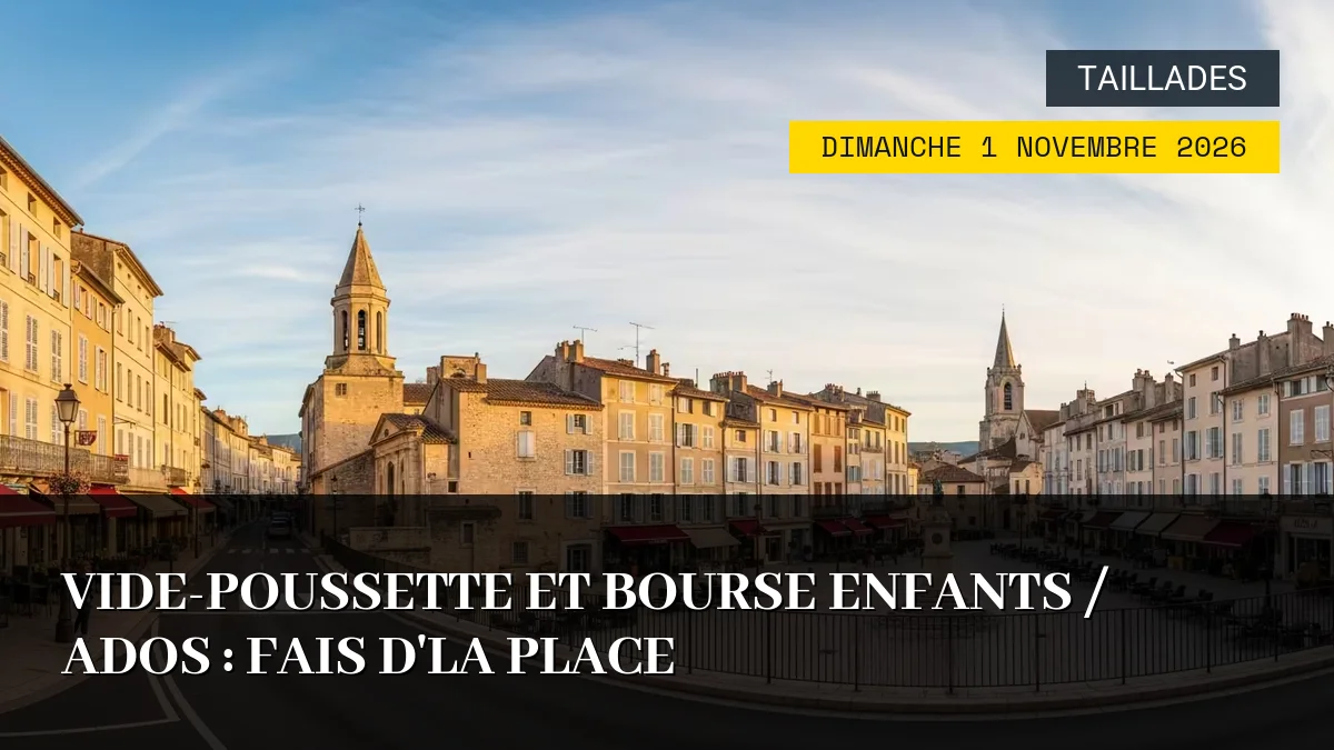 Affiche de l'événement : Vide-Poussette et Bourse Enfants / Ados : Fais d&rsquo;la Place – Dimanche 1 Novembre 2026